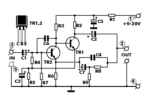 Figure 1171 : Mono Bootstrapped Amplifier Mono Bootstrapped Amplifier