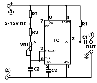 Figure 1167 : 555 Square Wave Generator 555 Square Wave Generator