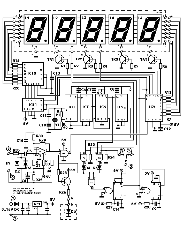 Figure 1204 : Simple 5-Digit Frequency Counter Simple 5-Digit Frequency Counter