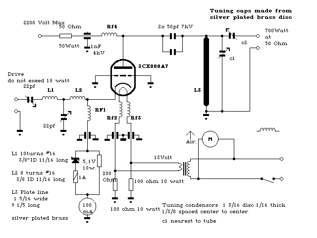 Figure 870 : Linear Amplifier using 3CX800A7 Linear Amplifier using 3CX800A7