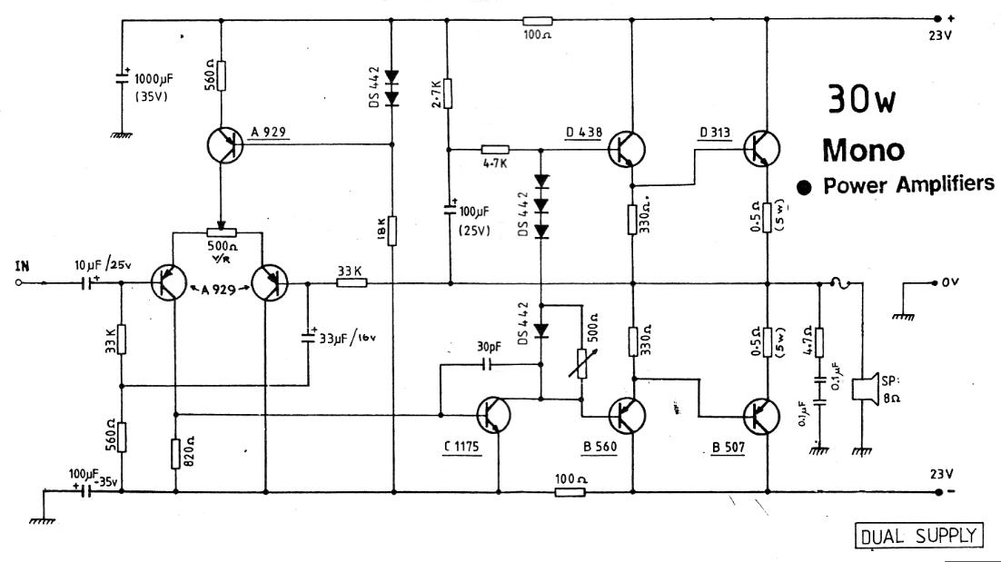 Figure 881 : 30W Transistor Power Amplifier 30W Transistor Power Amplifier
