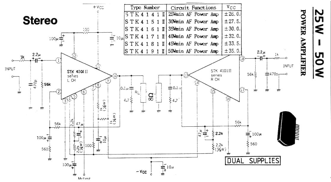 Figure 877 : 25-50 W Stereo Power Amplifier 25-50 W Stereo Power Amplifier