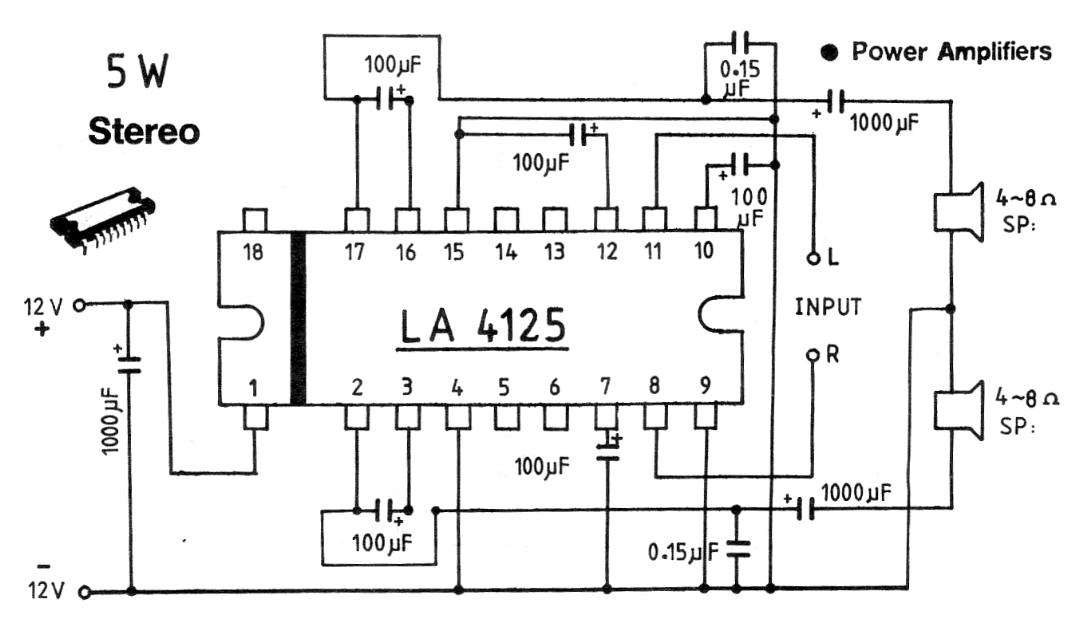 Figure 884 : 5 W Stereo IC Amplifier 5 W Stereo IC Amplifier