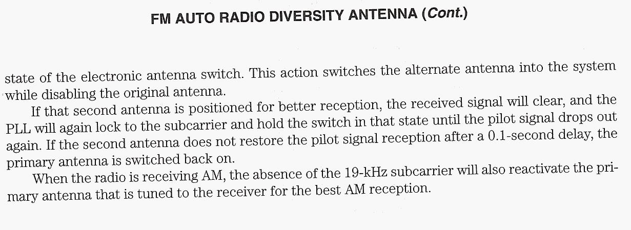 Figure 956 : FM Auto Radio Diversity Antenna (Cont..) FM Auto Radio Diversity Antenna (Cont..)