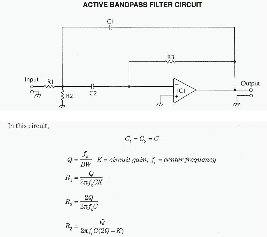 Active Band-pass Filter Circuit