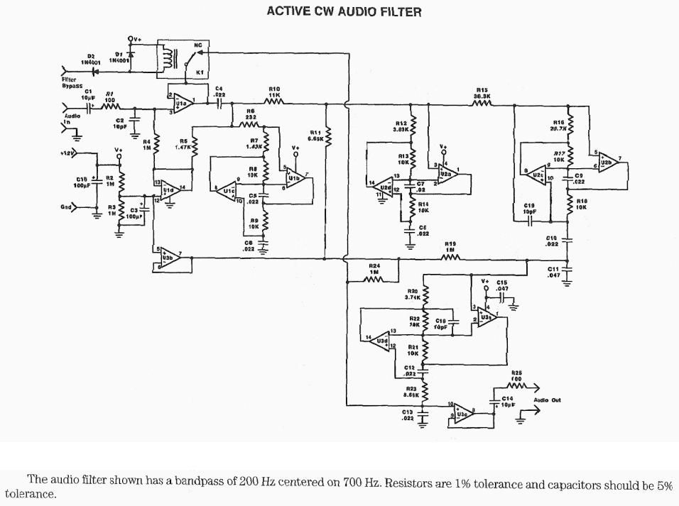 Figure 900 : Active CW Audio Filter Active CW Audio Filter