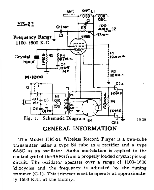 Figure 1201 : AM Phono Oscillator AM Phono Oscillator