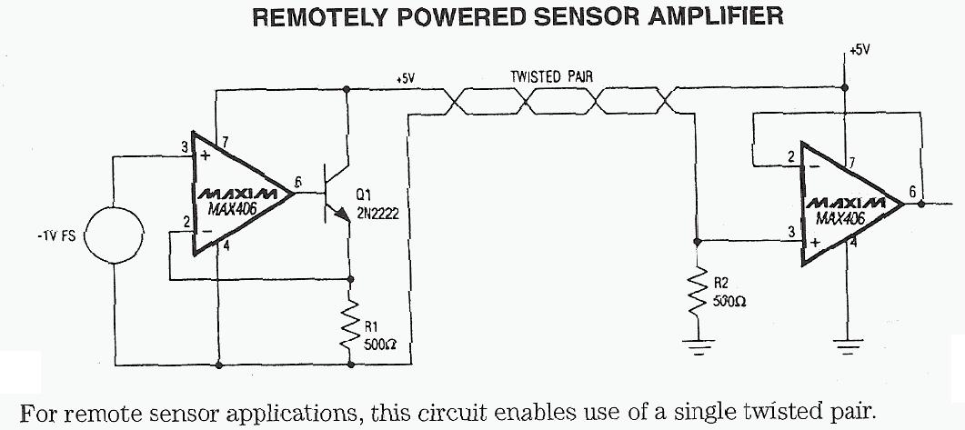 Figure 1042 : Remotely Powered Sensor Amplifier Remotely Powered Sensor Amplifier