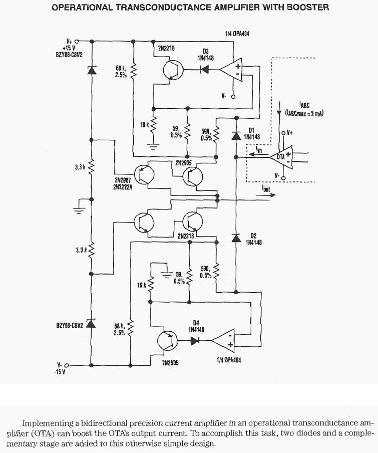 Figure 1018 : Operational Transconductance Amplifier With Booster Operational Transconductance Amplifier With Booster
