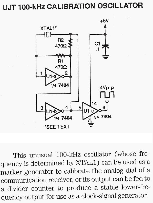 Figure 1098 : Oscillator UJT 100kHz Calibration Oscillator UJT 100kHz Calibration