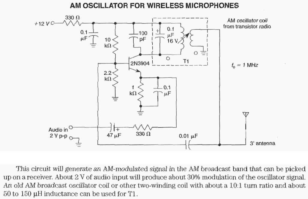 Figure 905 : AM Oscillator Wireless Microphone AM Oscillator Wireless Microphone