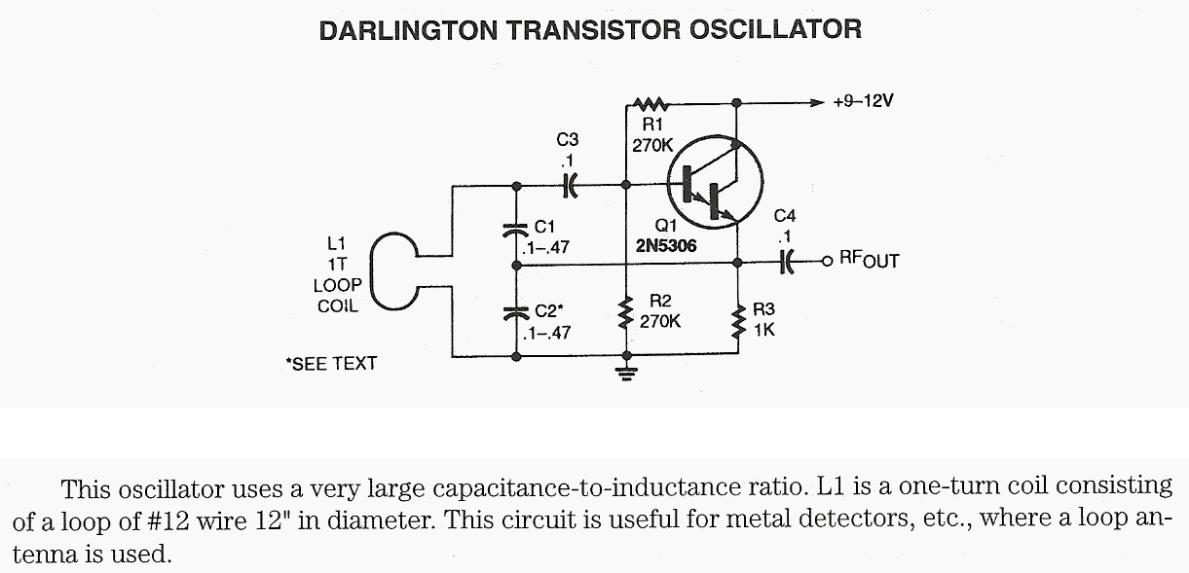 Figure 947 : Darlington Transistor Oscillator Darlington Transistor Oscillator
