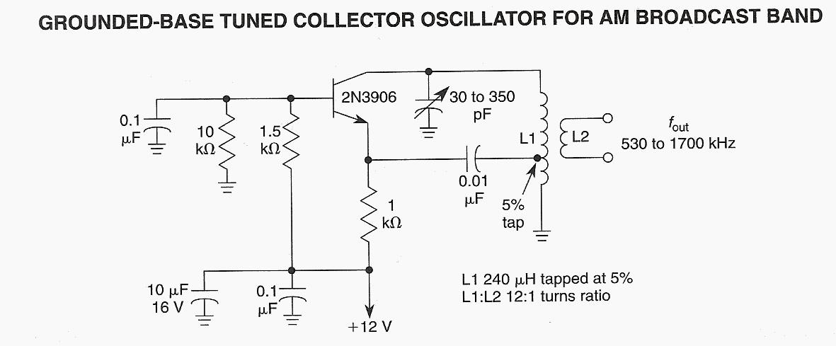 Figure 970 : Grounded Base Tuned Collector Oscillator Grounded Base Tuned Collector Oscillator