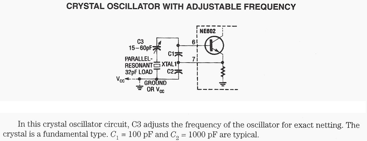 Figure 940 : Crystal Oscillator With Adjustable Frequency Crystal Oscillator With Adjustable Frequency