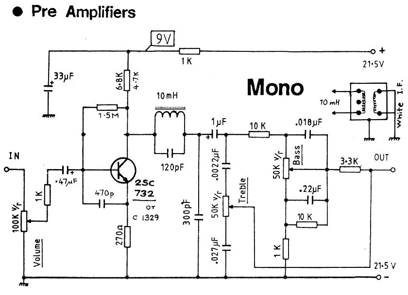 Figure 998 : Mono 1 Transistor Preamplifier Mono 1 Transistor Preamplifier