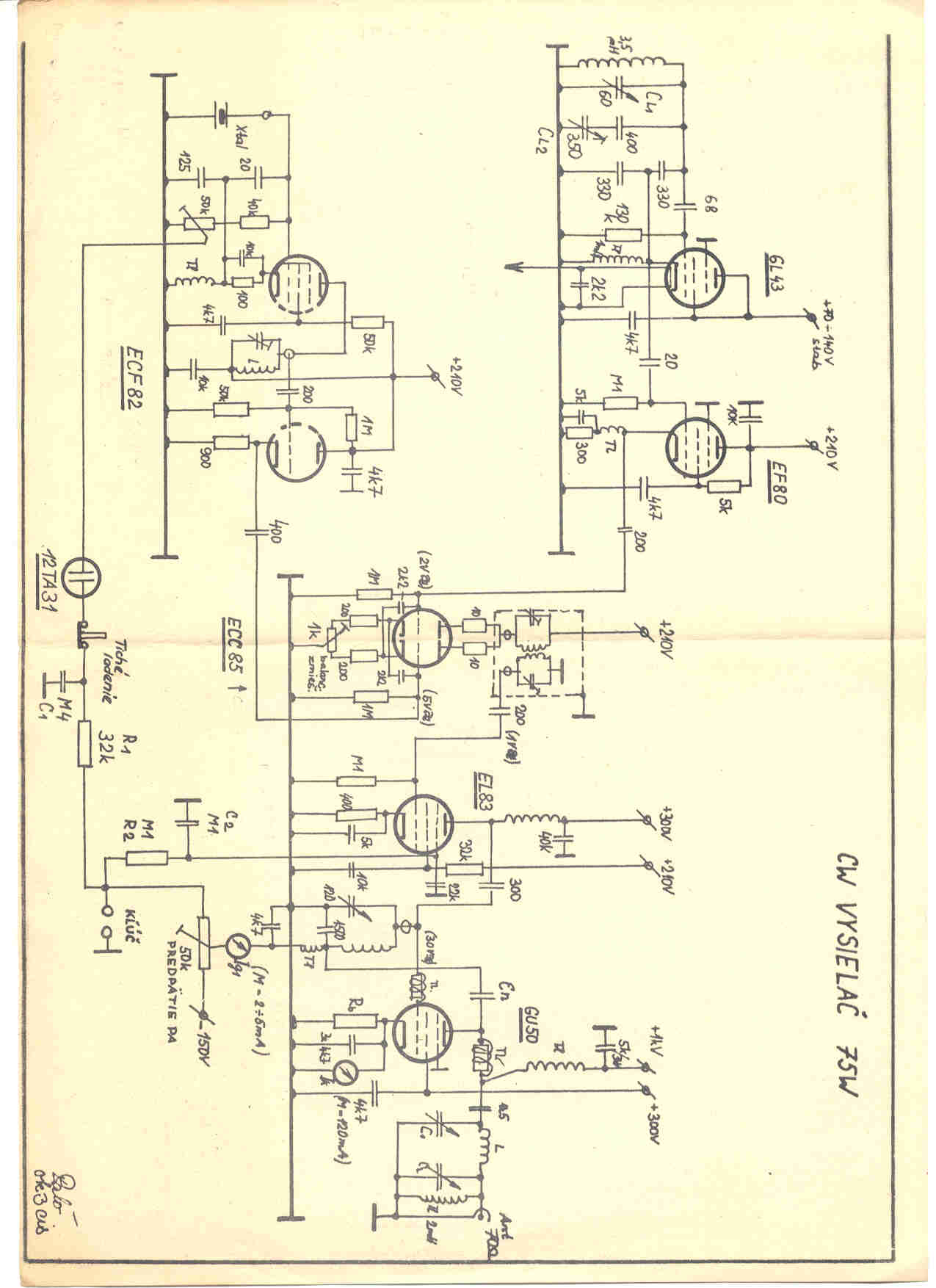 Figure 1083 : 75 Watt Tube CW Transmitter 75 Watt Tube CW Transmitter