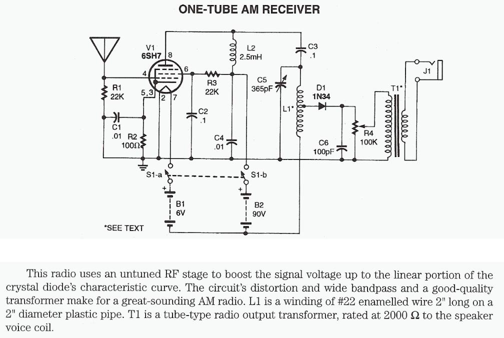 Figure 1017 : One-Tube AM Receiver One-Tube AM Receiver