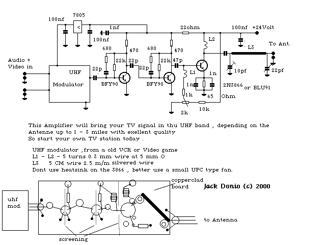 Figure 1094 : Simple UHF Modulator Booster Simple UHF Modulator Booster