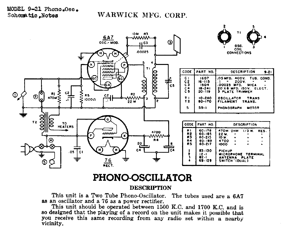Figure 1214 : AM Phono Oscillator AM Phono Oscillator