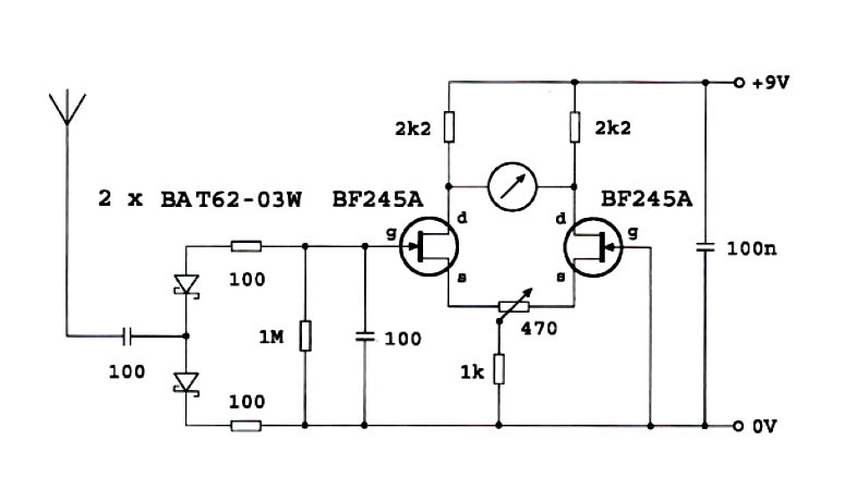 Figure 1189 : Field Strength Meter FET Balanced Field Strength Meter FET Balanced